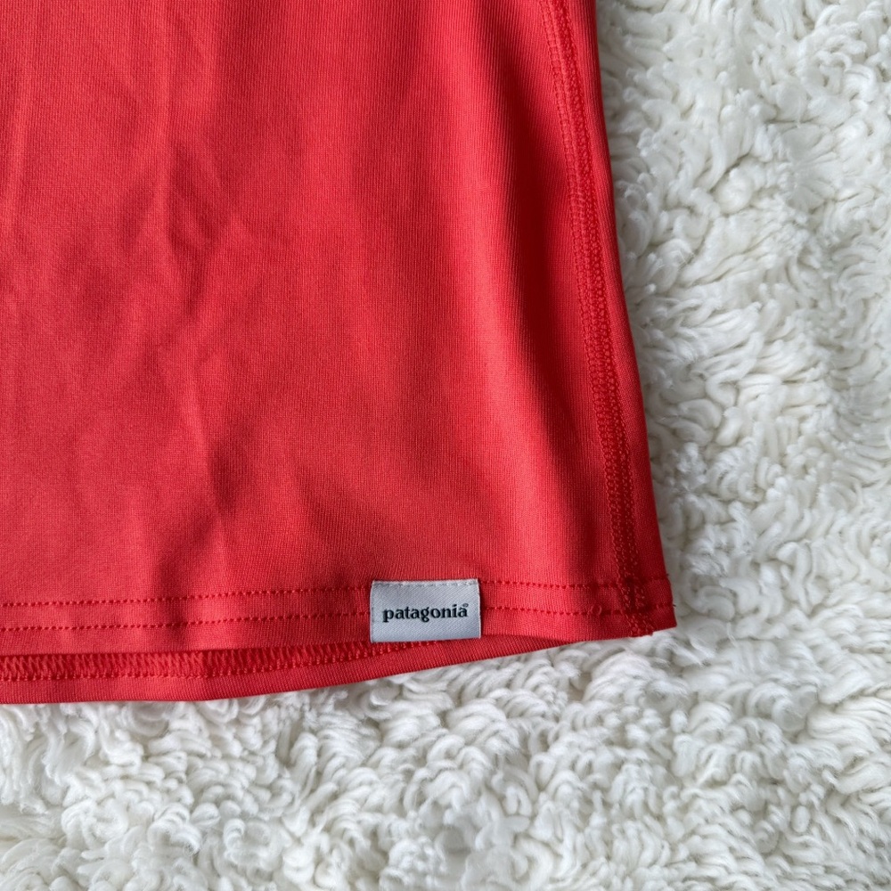 Patagonia Woman Orange Capilene Silkweight Technical T-Shirt SMALL Activewear - Picture 2 of 6